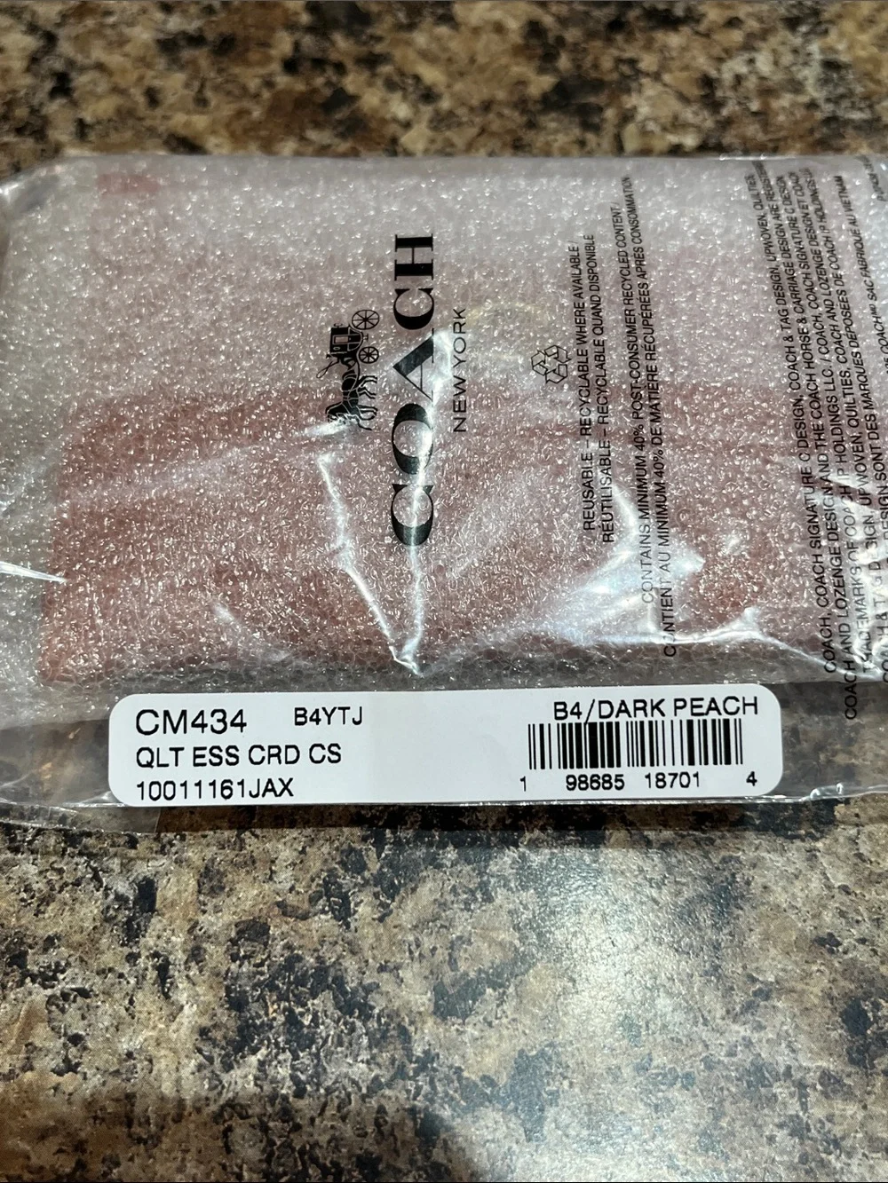 Coach Essential Card Case In Dark Peach
